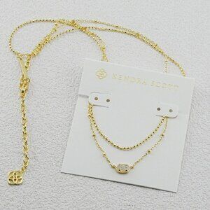 ✨Kendra Scott Layered Drusy Gold Necklace✨